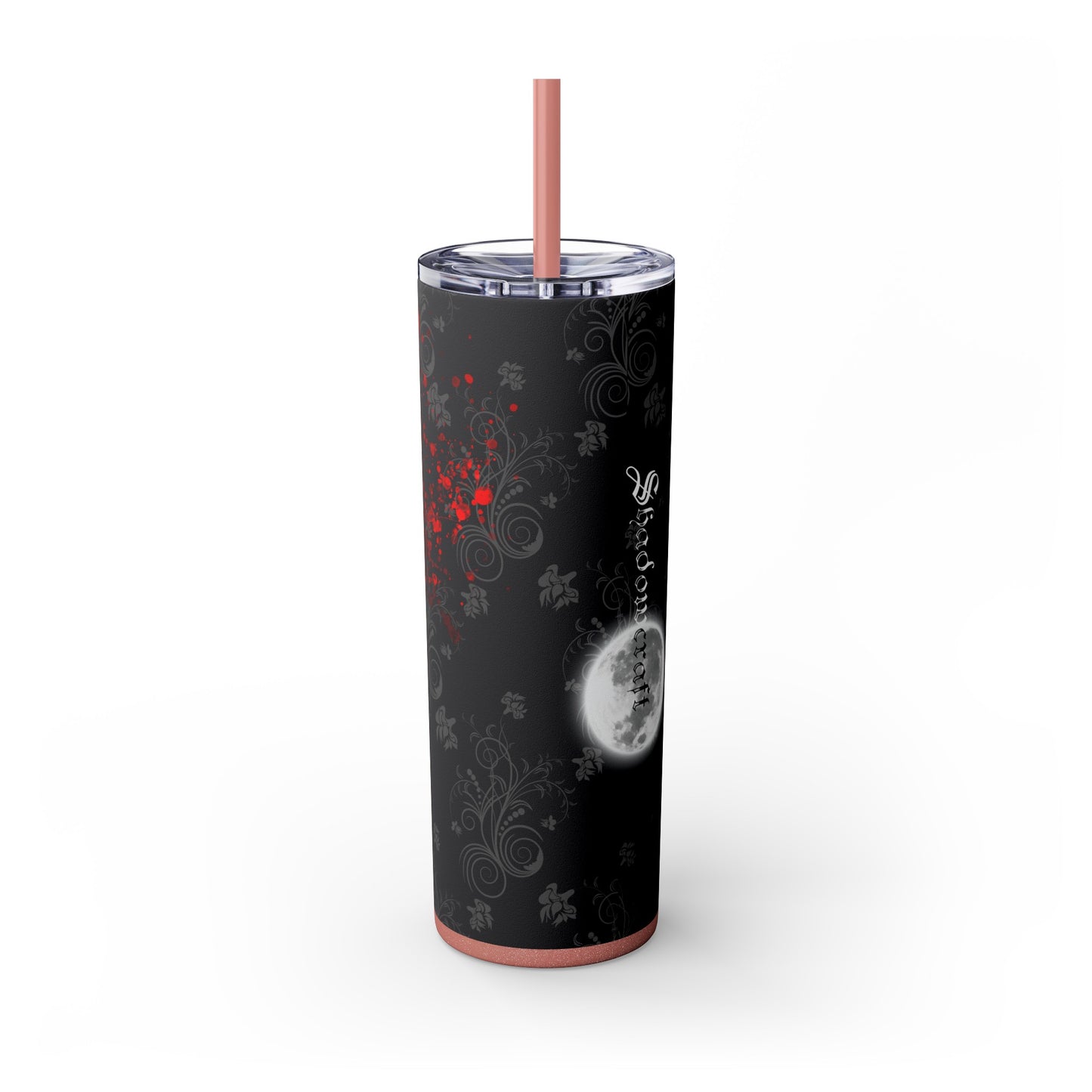 Black Feather and Red Roses | Skinny Matte Tumbler, 20oz