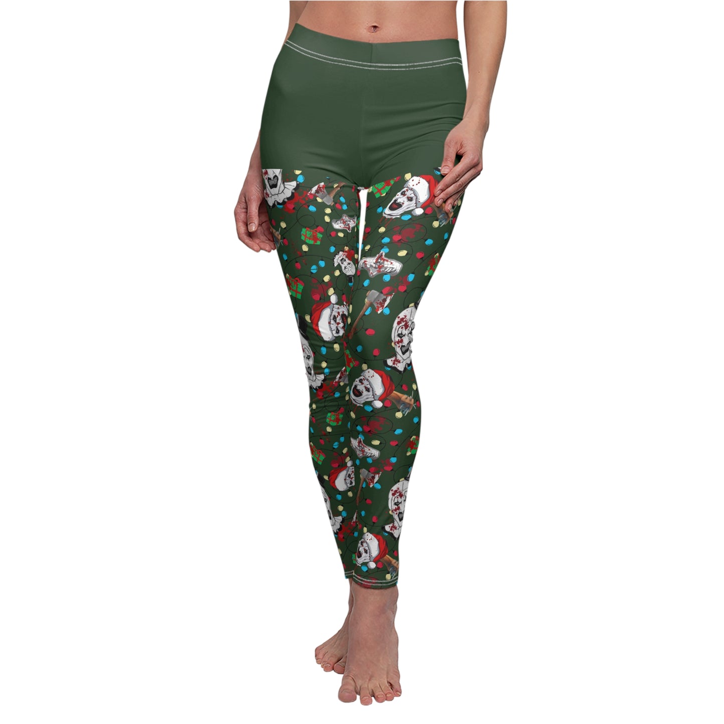 Horror Leggings | Terror Santa | All-Over Print Women's Casual Bottoms
