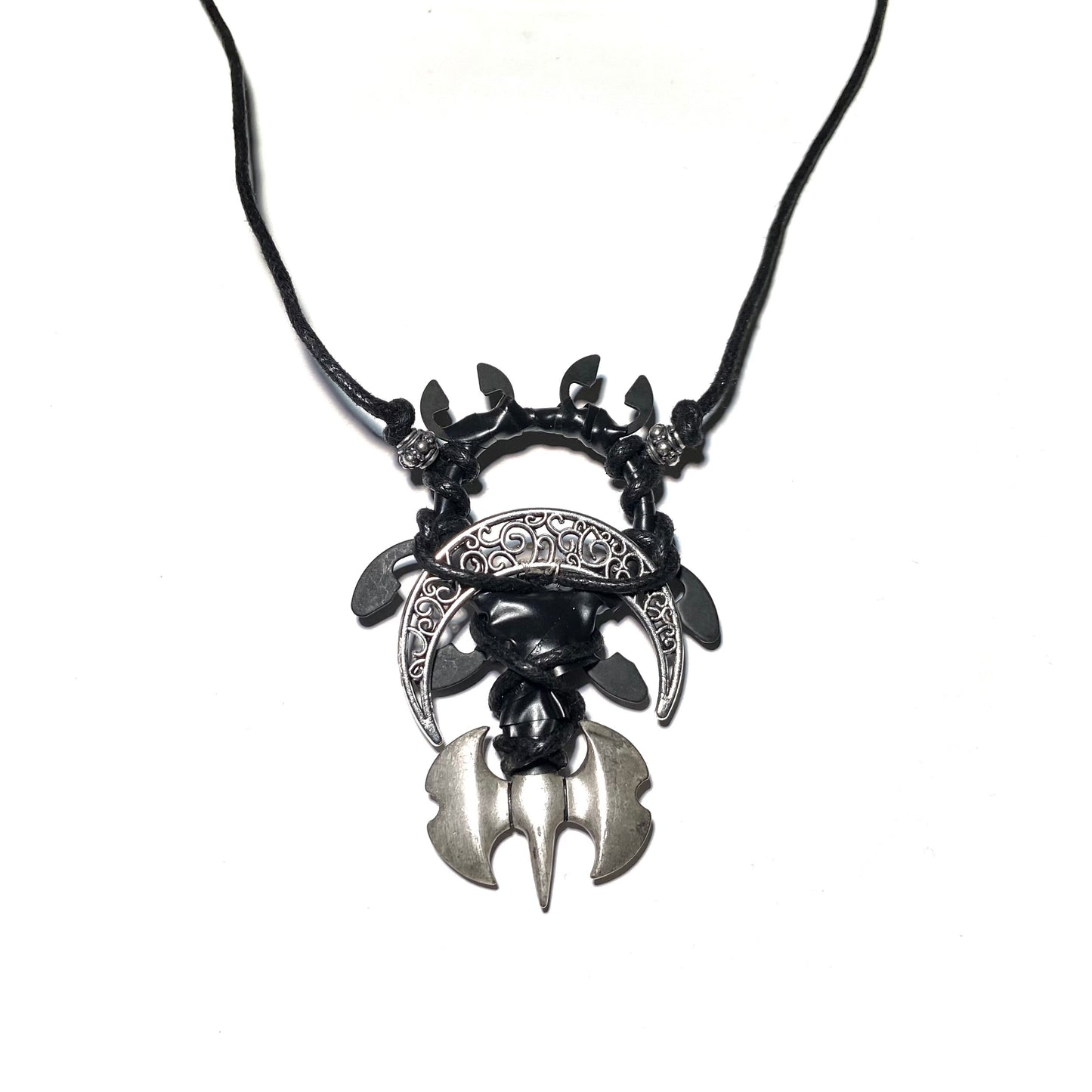 Corded Nightside Necklaces | Crescent Moon Urban Industrial Pendants