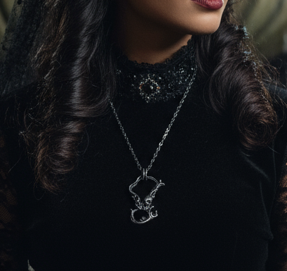 Eternal Love | Gothic Skull Pendant | Retro Double Skull Necklace