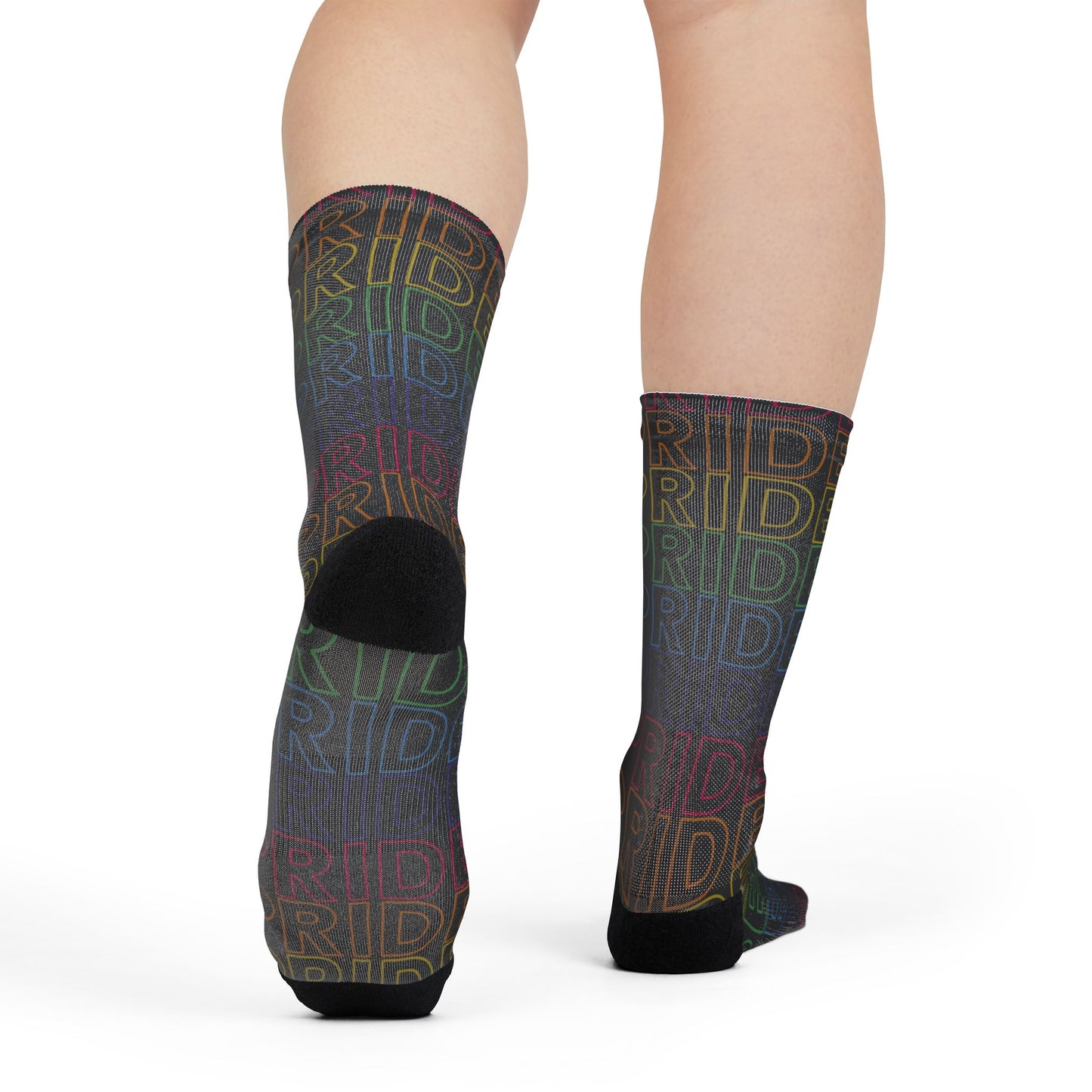 Goth Pride | Rainbow in Black | Poly Crew Socks