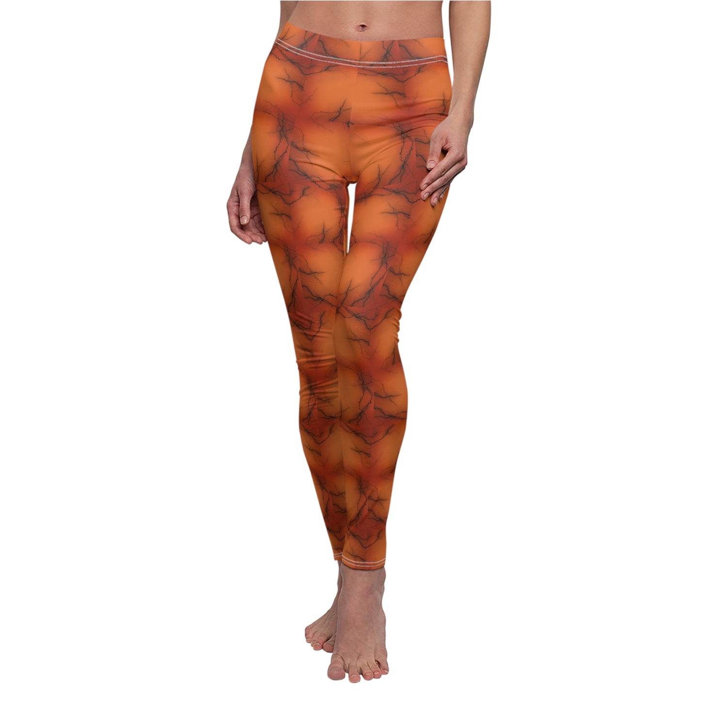 Cranked Orange All-Over Print Leggings Women's Casual Activewear