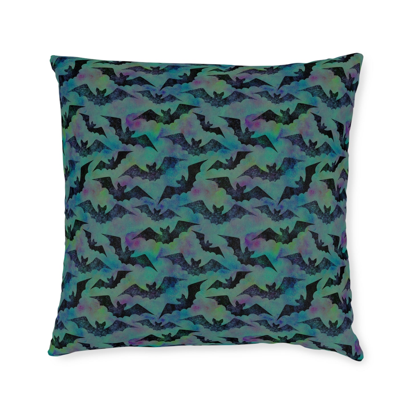 Square Pillow - Scary Jacks and Bats Gothic Halloween Cushion Gift