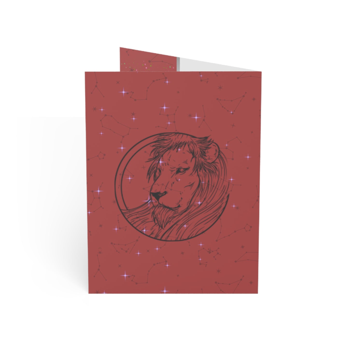 Leo | Red | Zodiac Greeting Cards |  (1, 10 pcs)