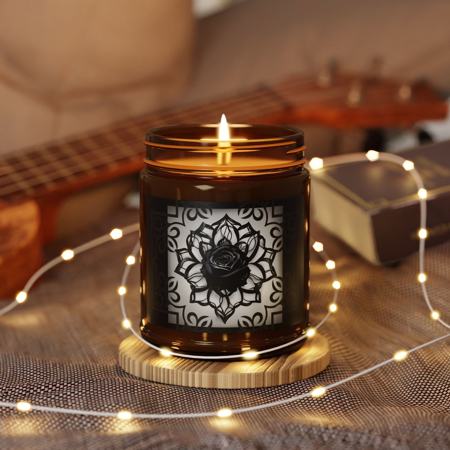 Sinister Black Rose | Scented Soy Candle (Amber Jar)