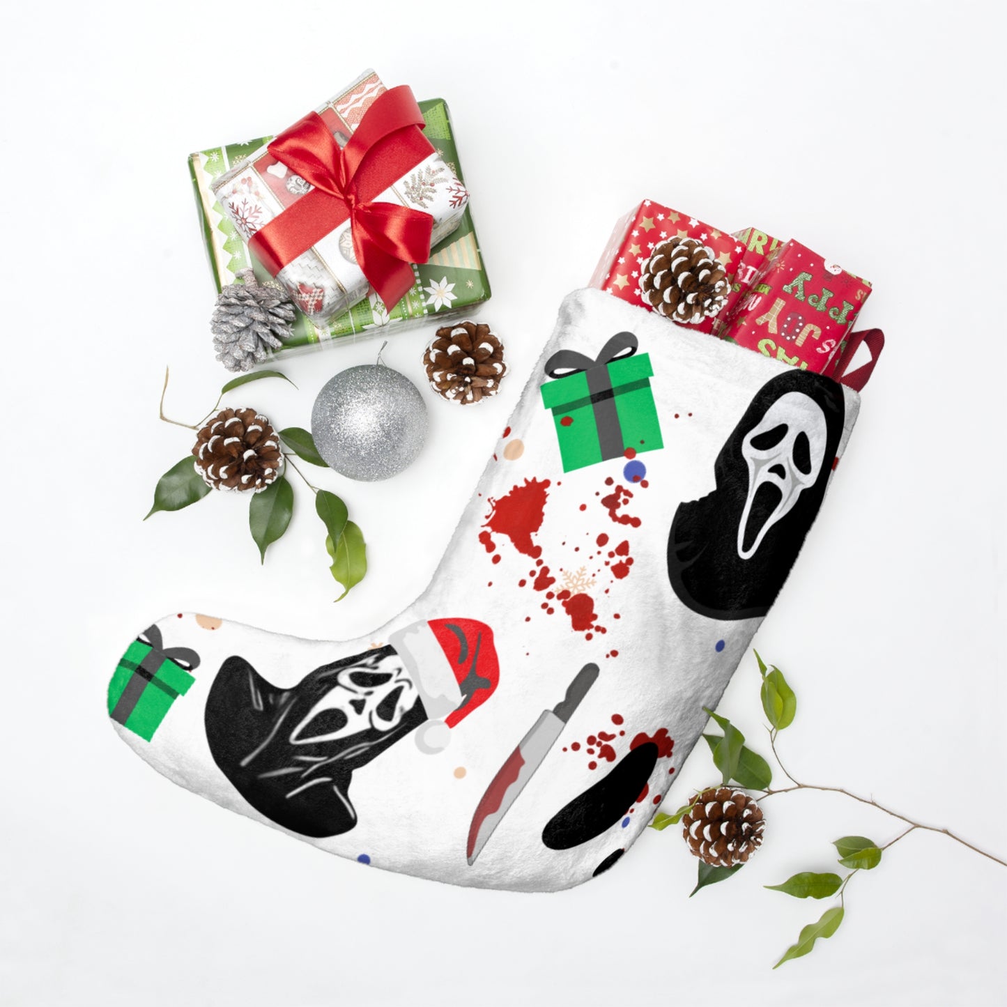 Holiday Scream Stocking | Horrific Retro Movie Holiday Stocking