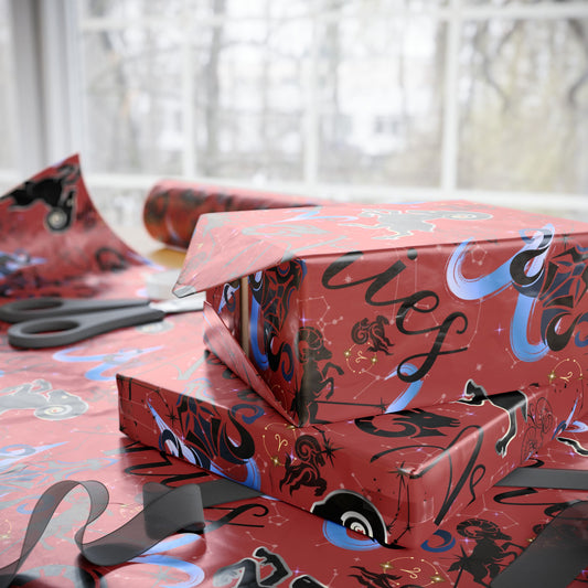 Aries | Red | Zodiac Birthday Wrapping Papers