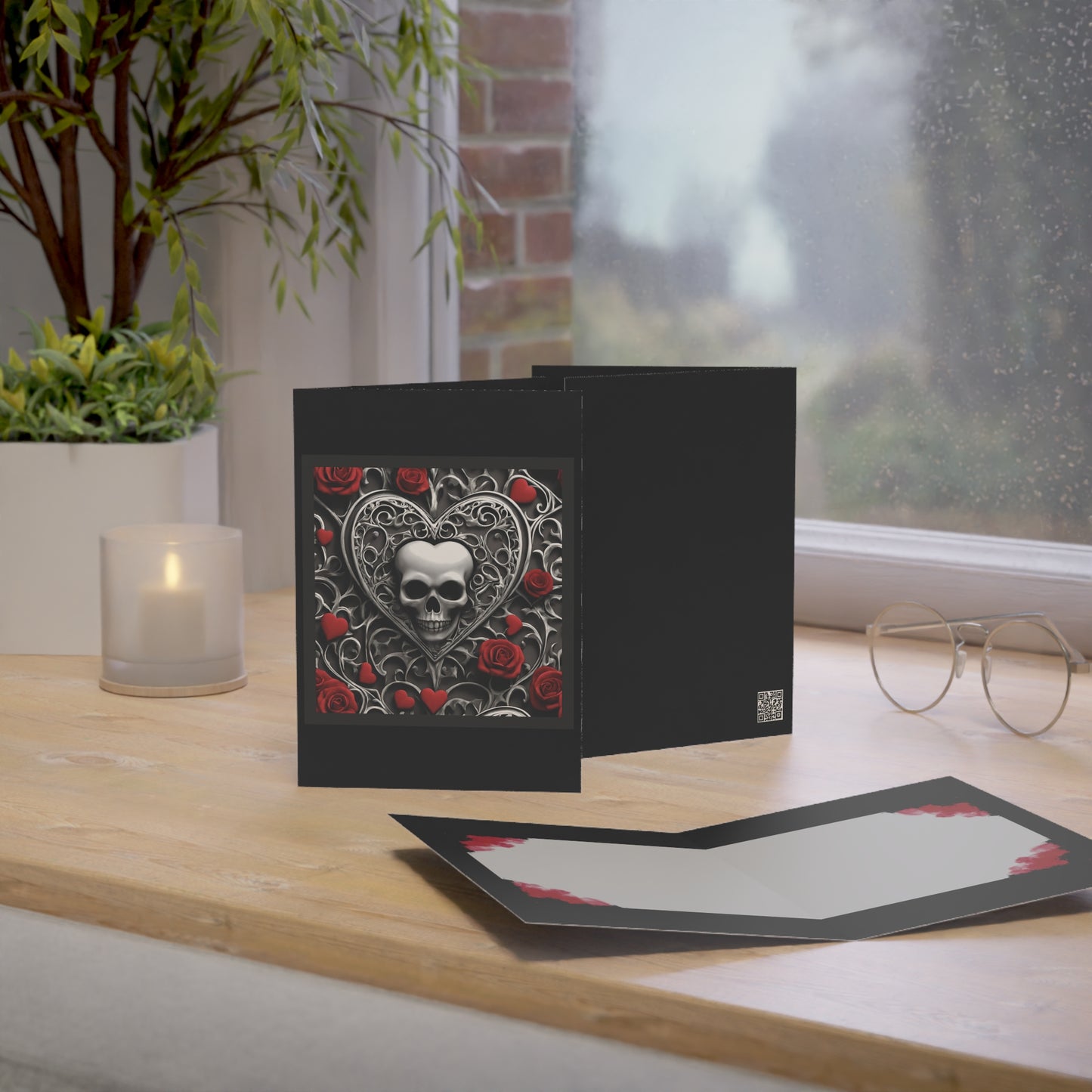 Gothic Hearts Greeting Cards (1, 10 pcs)