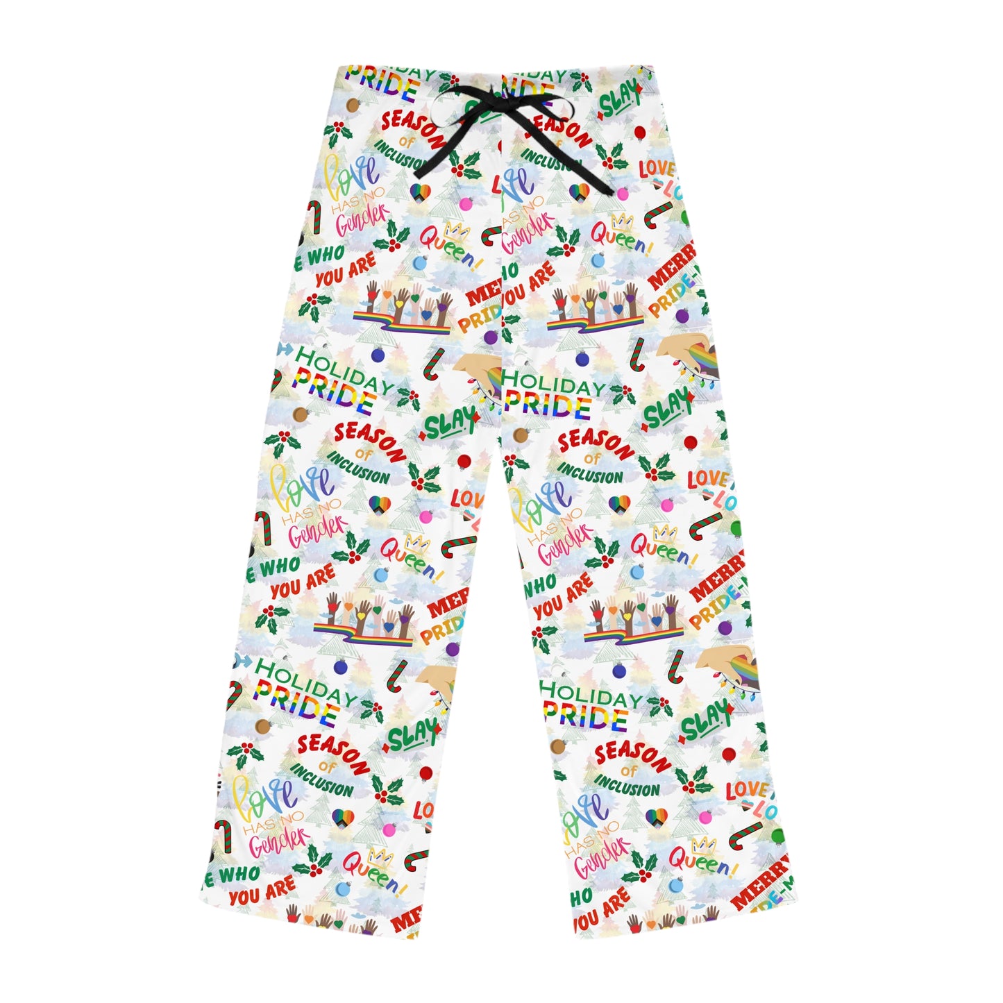 Holiday Pride Pajama Pants | LGBTQ+ Festive Sleepwear (Feminine)