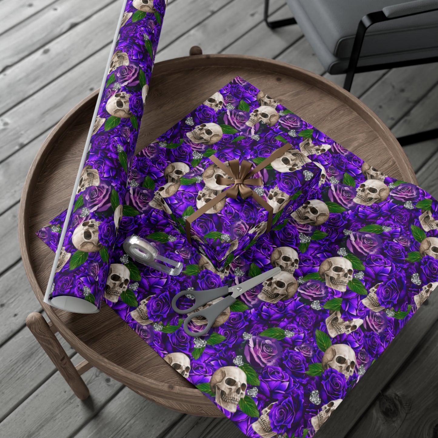 Skulls ‘n’ Roses (Purple) | Diamond Hearts | Gift Wrap Papers