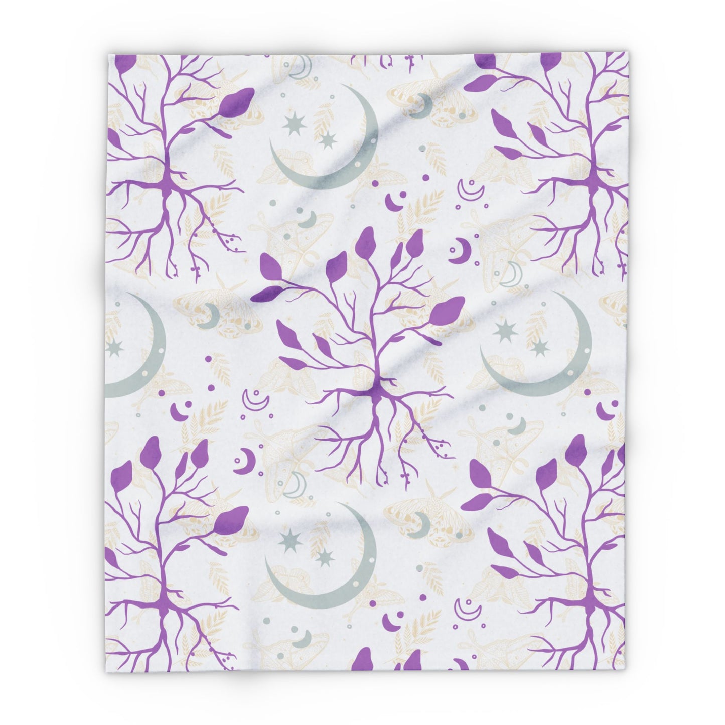 Moon Roots (Purple) | Witchy Home Decor | Microfiber Blanket (Two Sided)