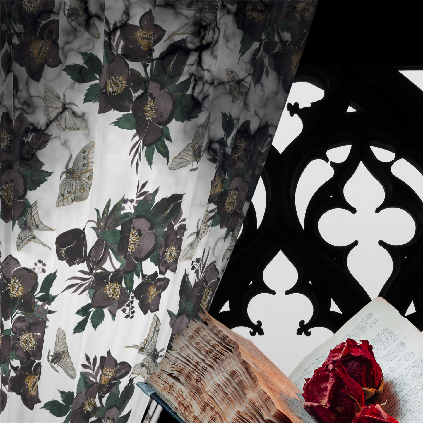 Moths & Night Blooms | Blackout Curtains | Night’s Dream Home Decor