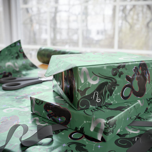 Capricorn | Green | Zodiac Birthday Wrapping Papers
