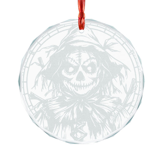 Scarecrow Ornament | Engraved Glass Horror Decoration