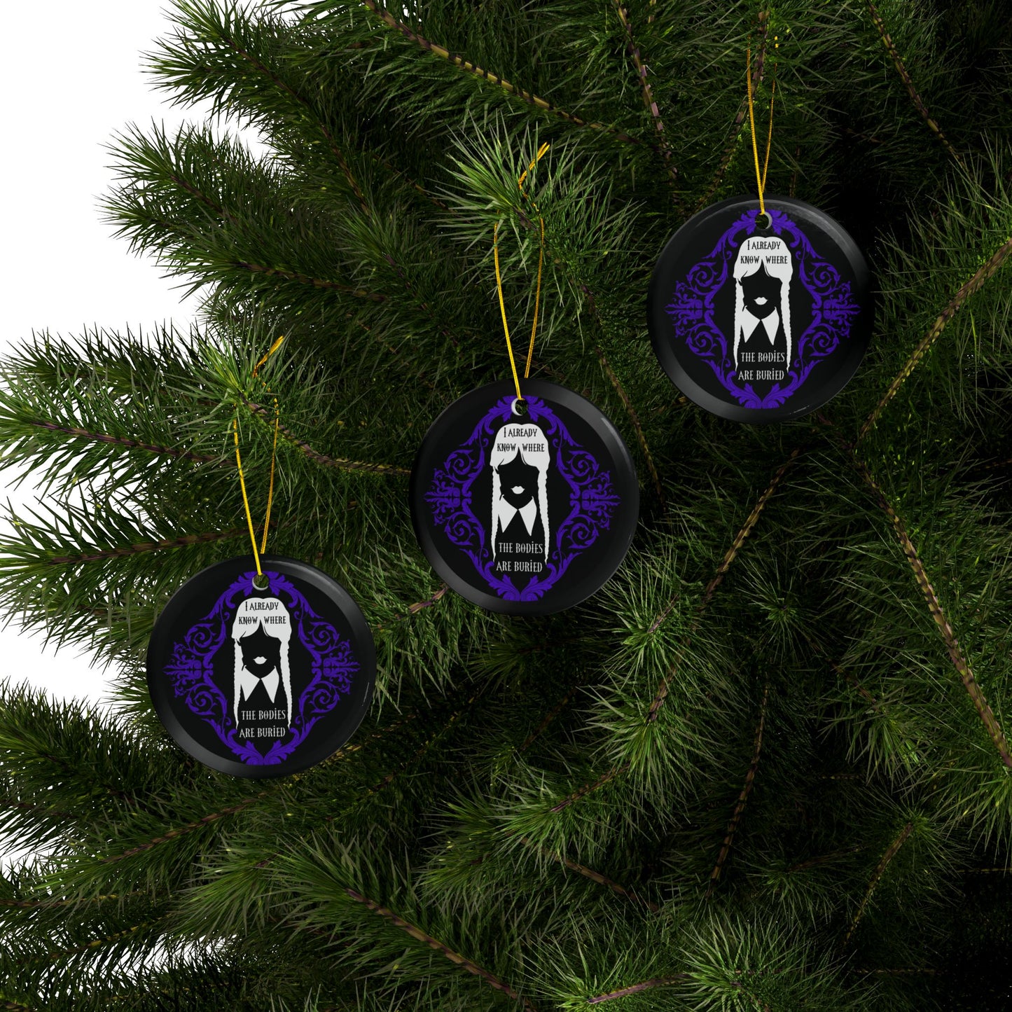Ms. W. Addams | Buried Bodies | Heirloom Ceramic Ornaments (1pc, 3pcs, 5pcs, 10pcs)
