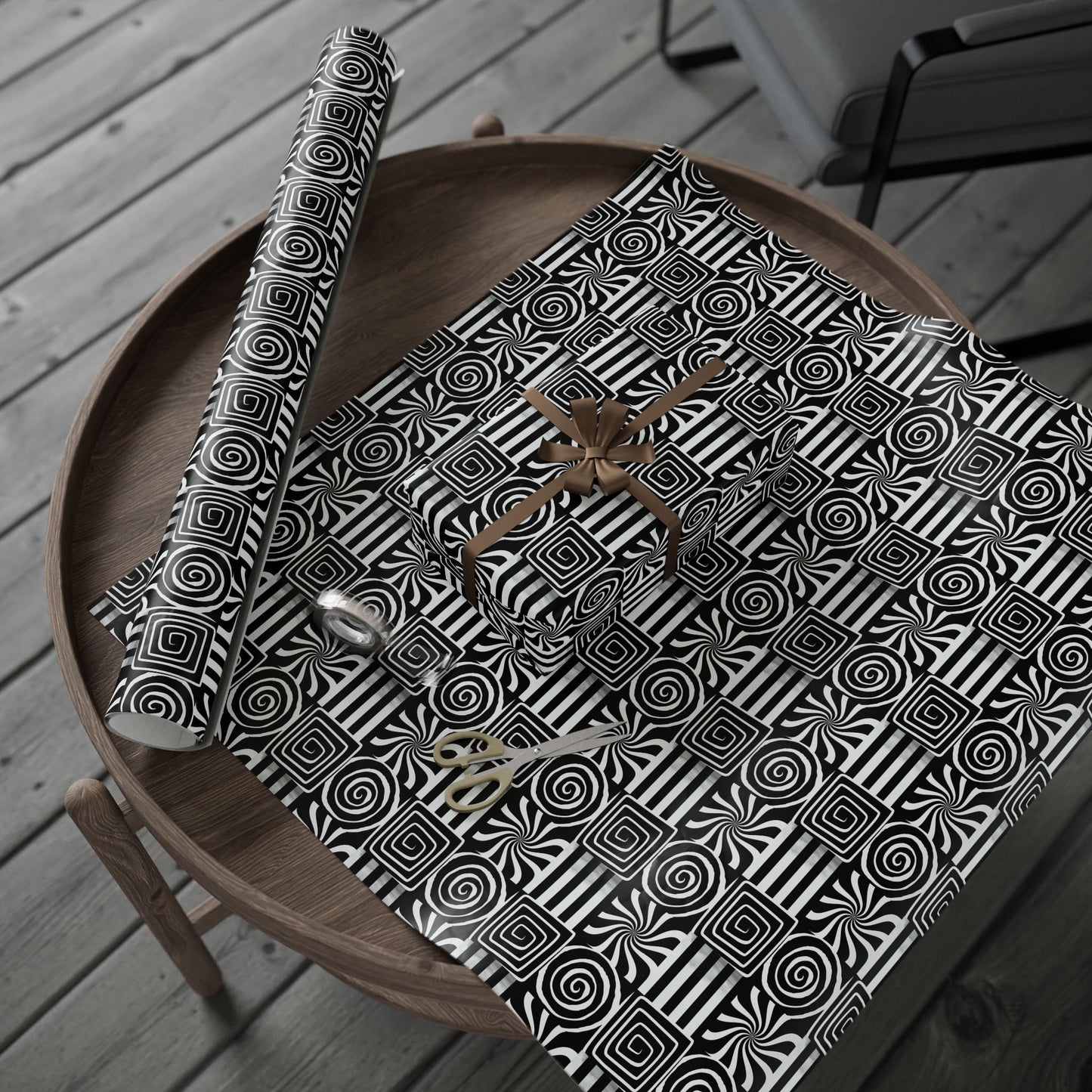 Gothic Swirls Gift Wrap — Tim Burton Inspired Wrapping Paper for Weddings & Occasions