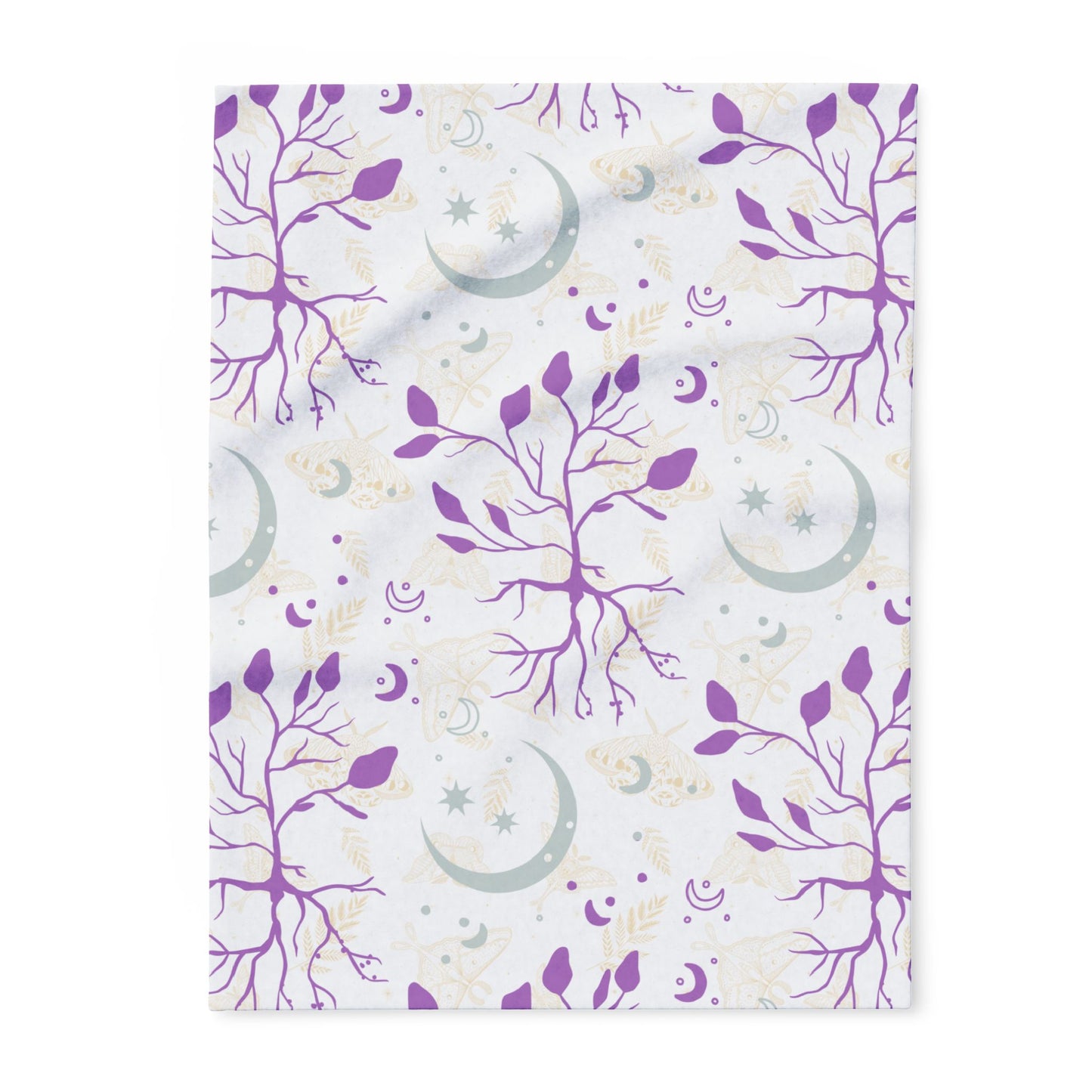 Moon Roots (Purple) | Witchy Home Decor | Microfiber Blanket (Two Sided)