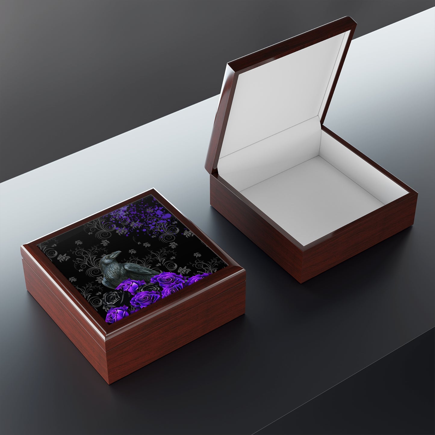 Black Feathers & Purple Roses Jewelry Box | Limited Edition Purple