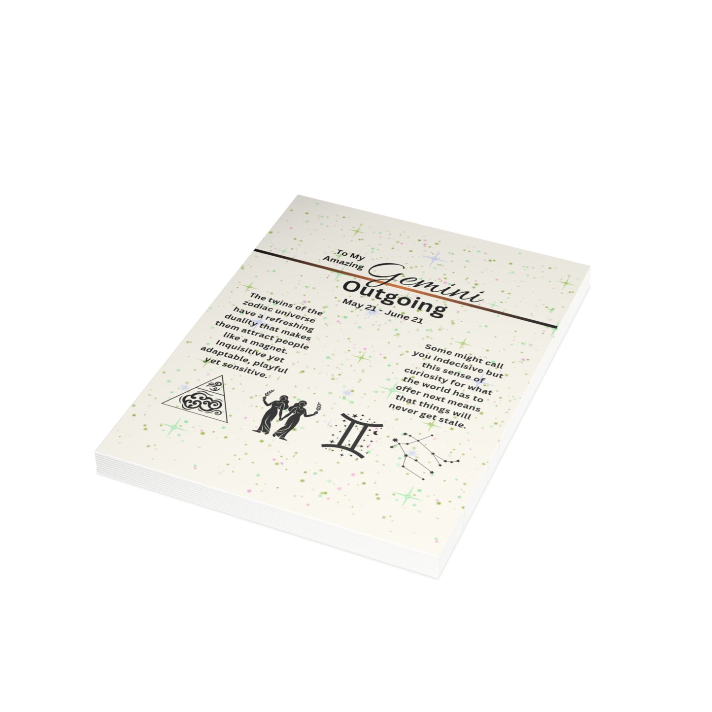 Gemini | Zodiac Greeting Cards |  (1, 10 pcs)