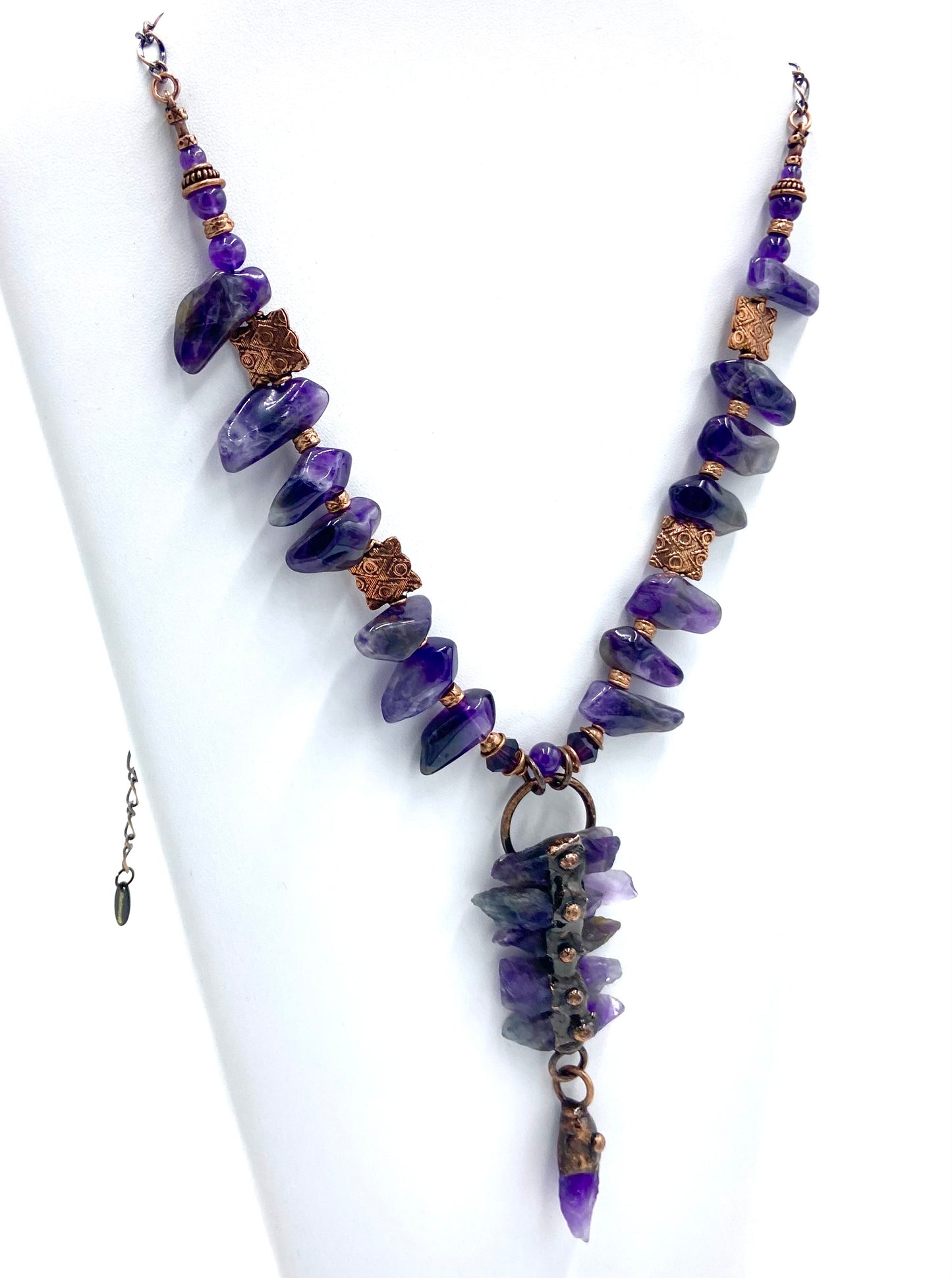 Amethyst and Copper | Amethyst Spikes | Statement Necklace