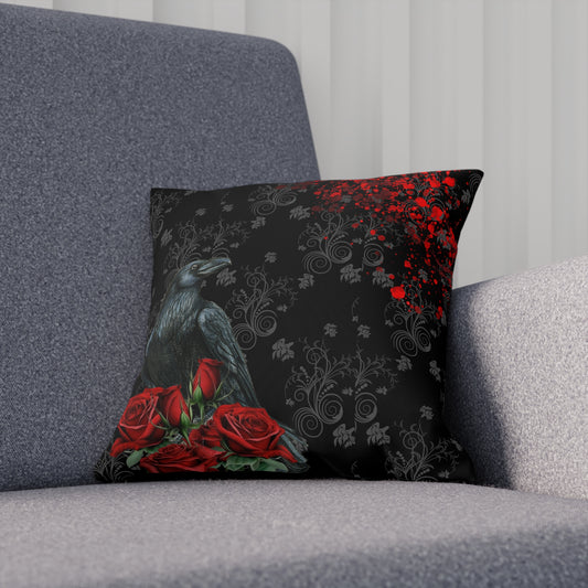 Black Feather and Red Roses | Cushion 2 sizes