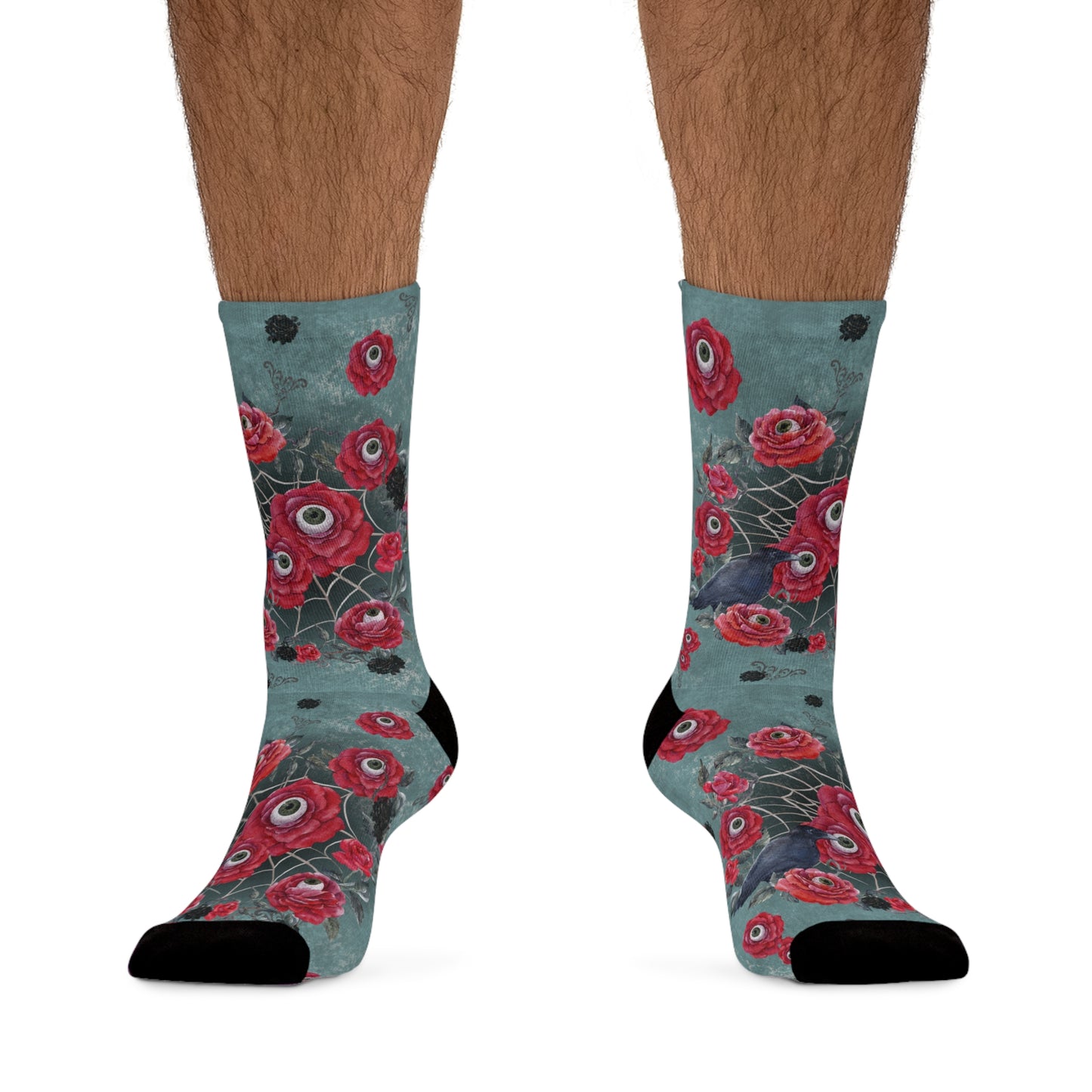 Ocular Floral Raven Socks - Recycled Poly Blend