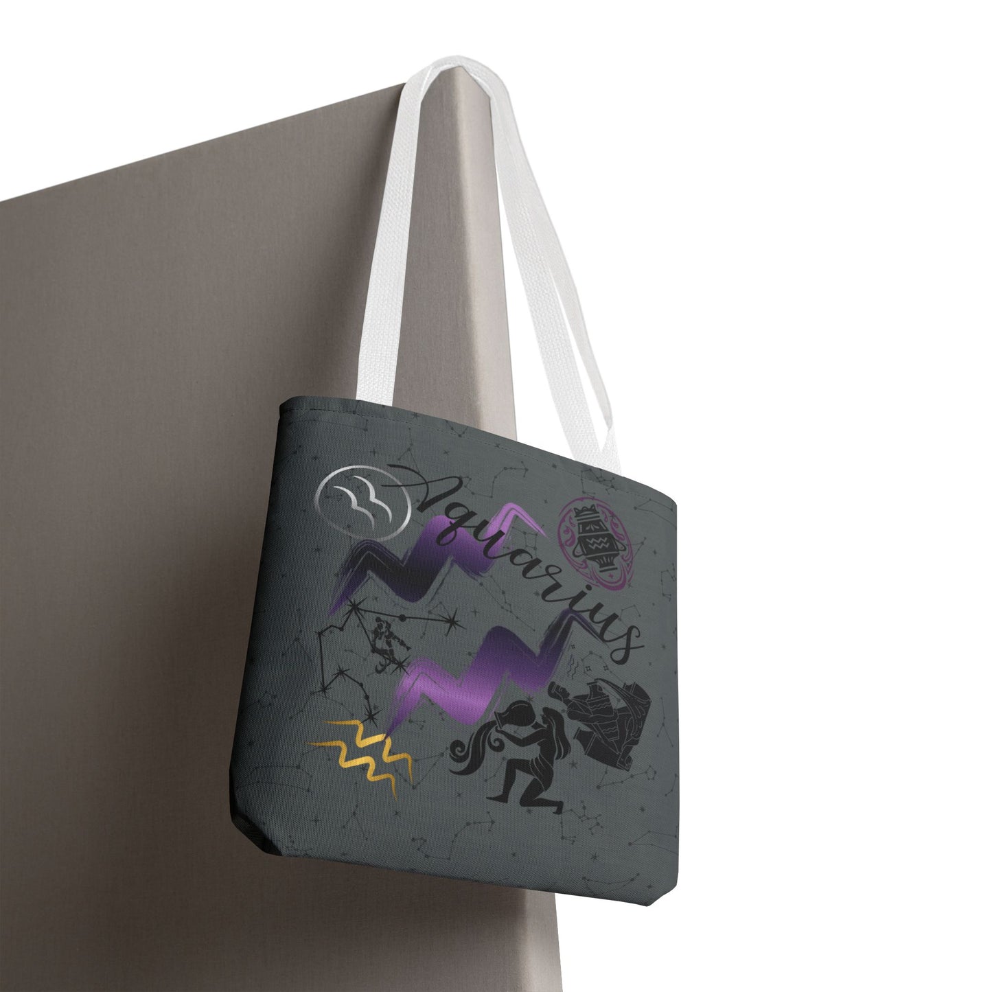 Aquarius Zodiac Tote Bag — Mystic Astrology Collection