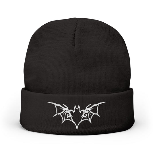Silhouette of the Bat | Embroidered Knit Beanie