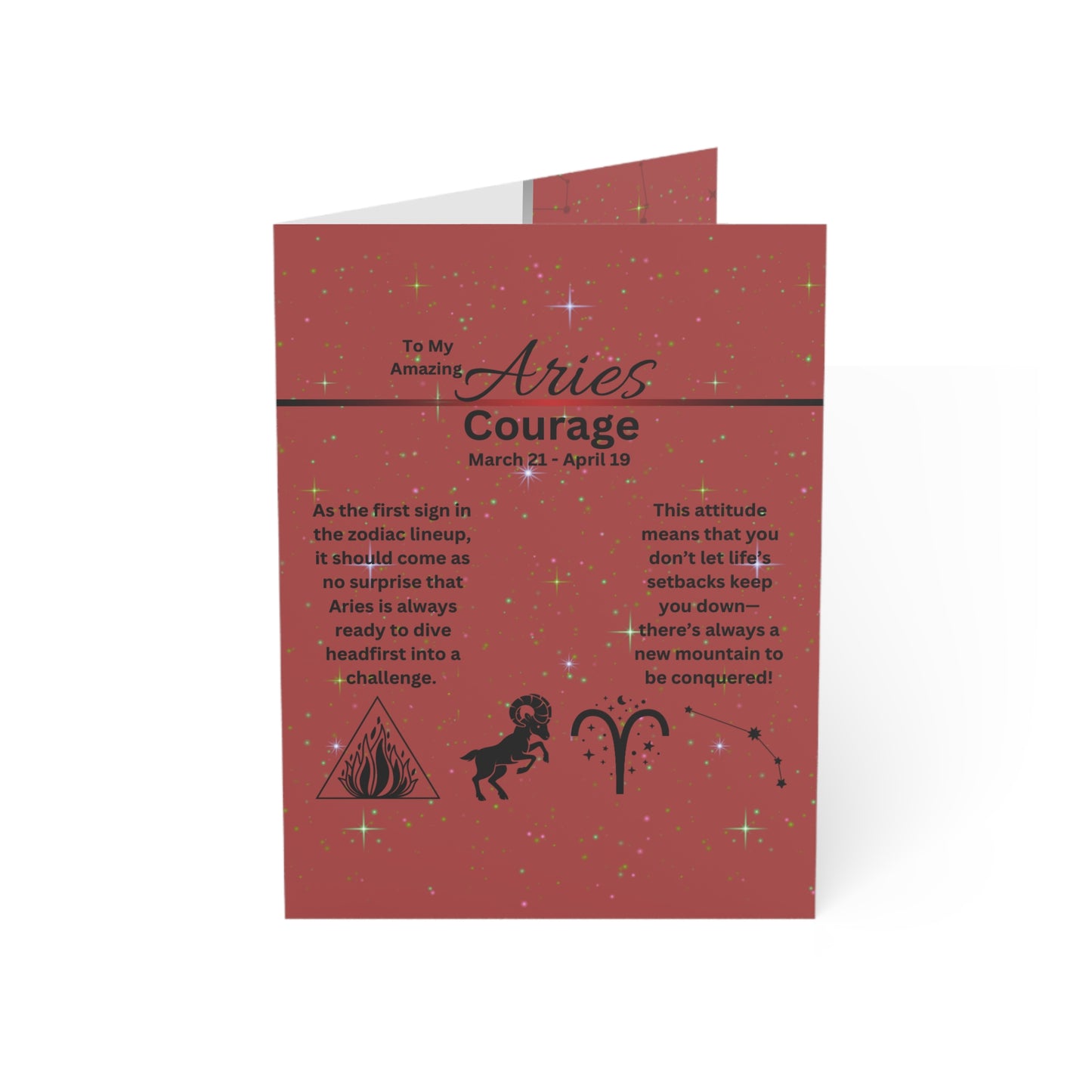 Aries | Red | Greeting Card | Astrology Design (1, 10 pcs)