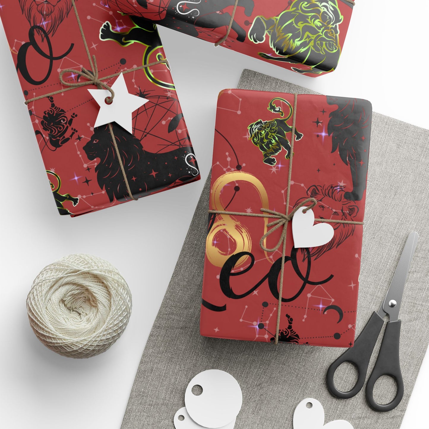 Leo | Red | Zodiac Birthday Wrapping Papers