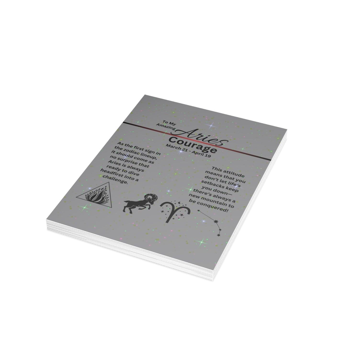 Aries Zodiac Greeting Cards | Astrology Greeting Card (1, 10pcs)