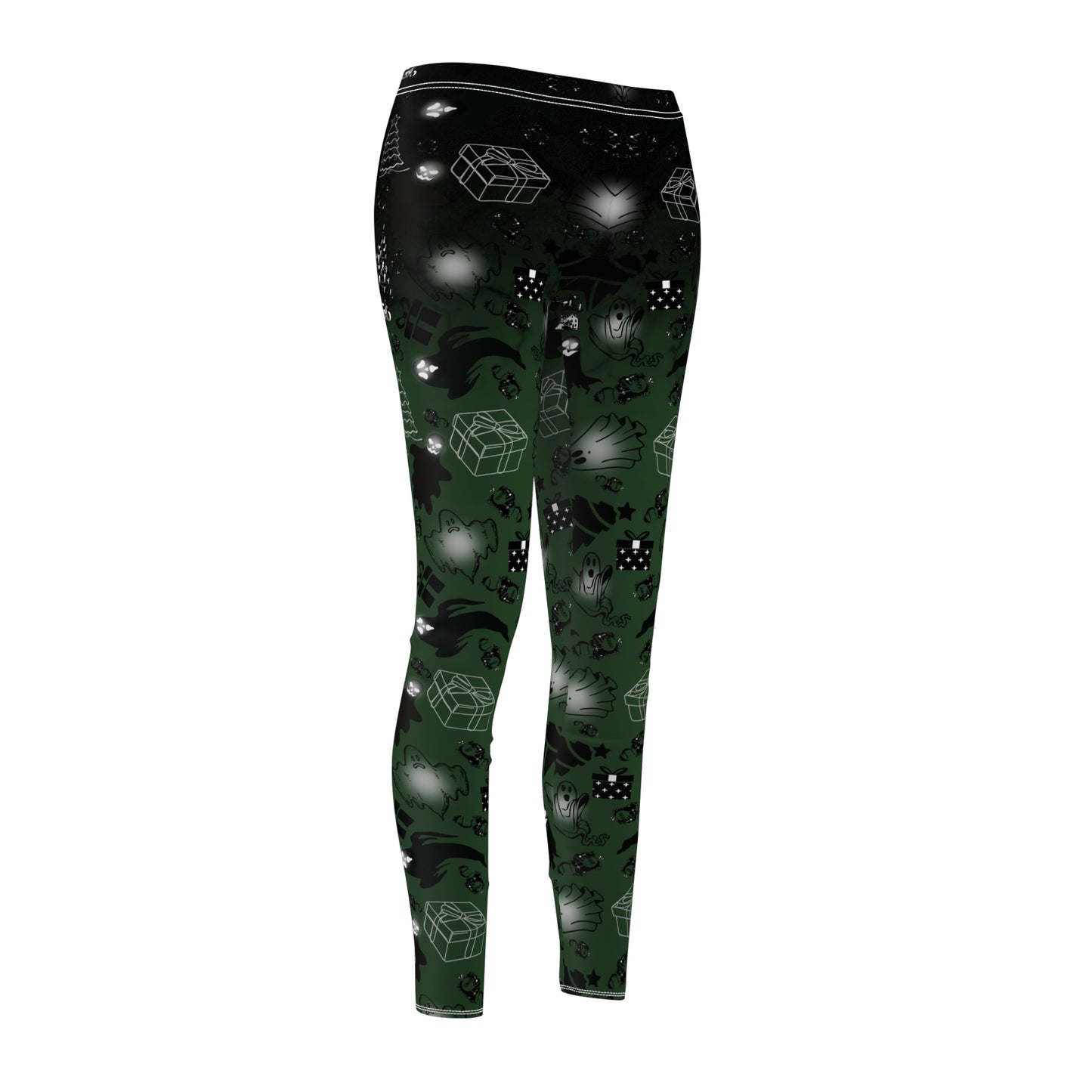 Nightmare Casualties Wear| Boomas Eve (Green) All Over Print Leggings | Women's Casual Holiday Wear