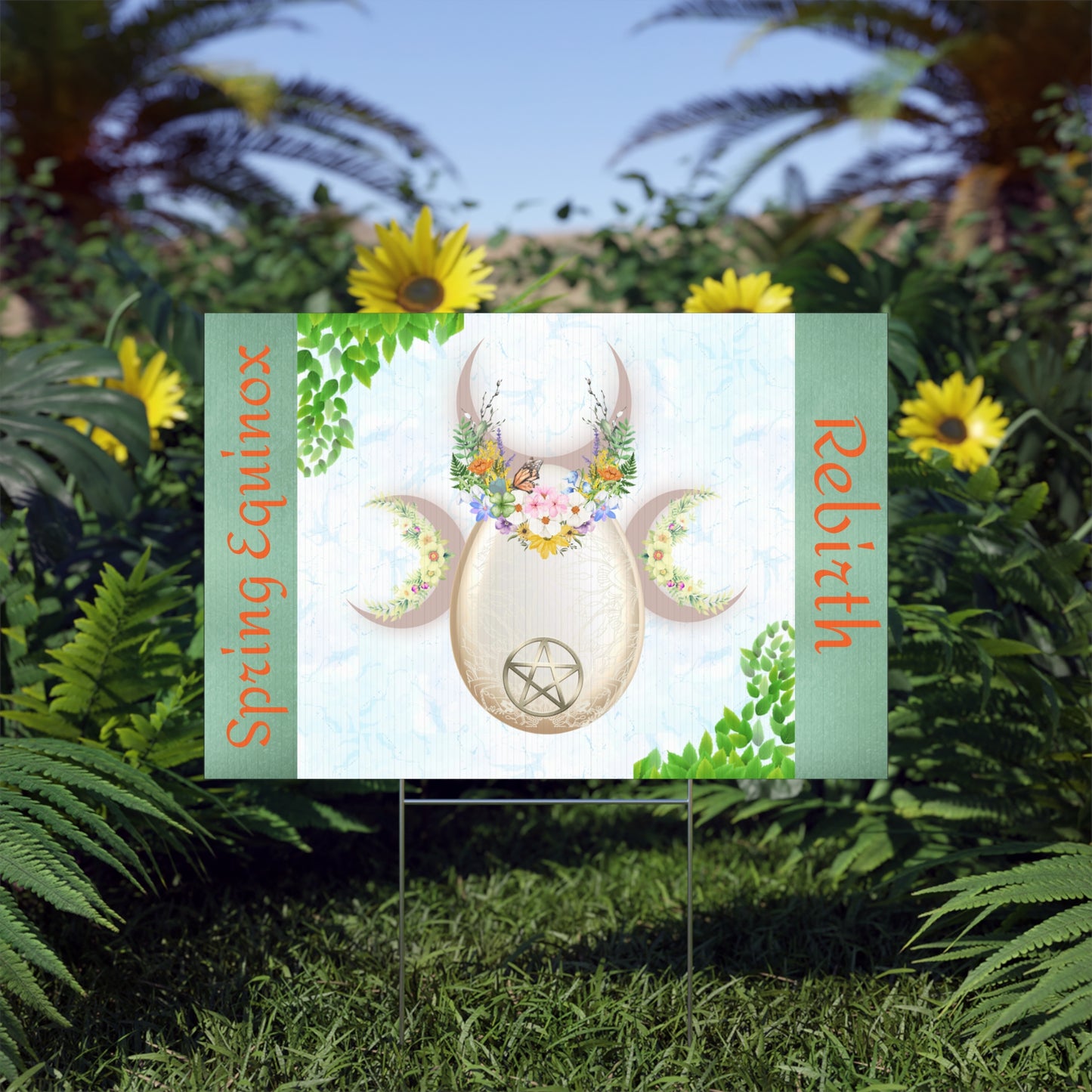 Rebirth Spring Equinox | Lawn Sign Garden Decor