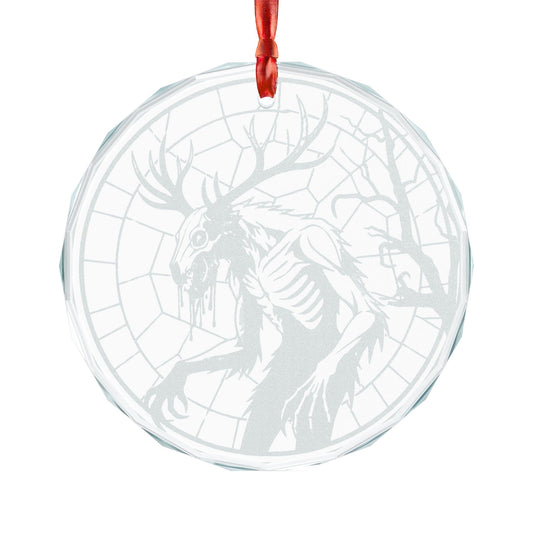 Glass Engraved Ornament | Wendigo Terror Horror Decoration