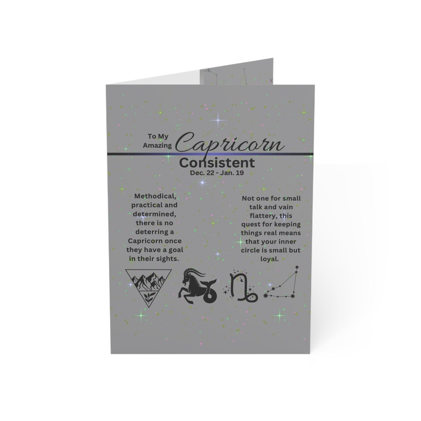 Capricorn | Zodiac Greeting Cards |  (1, 10 pcs)