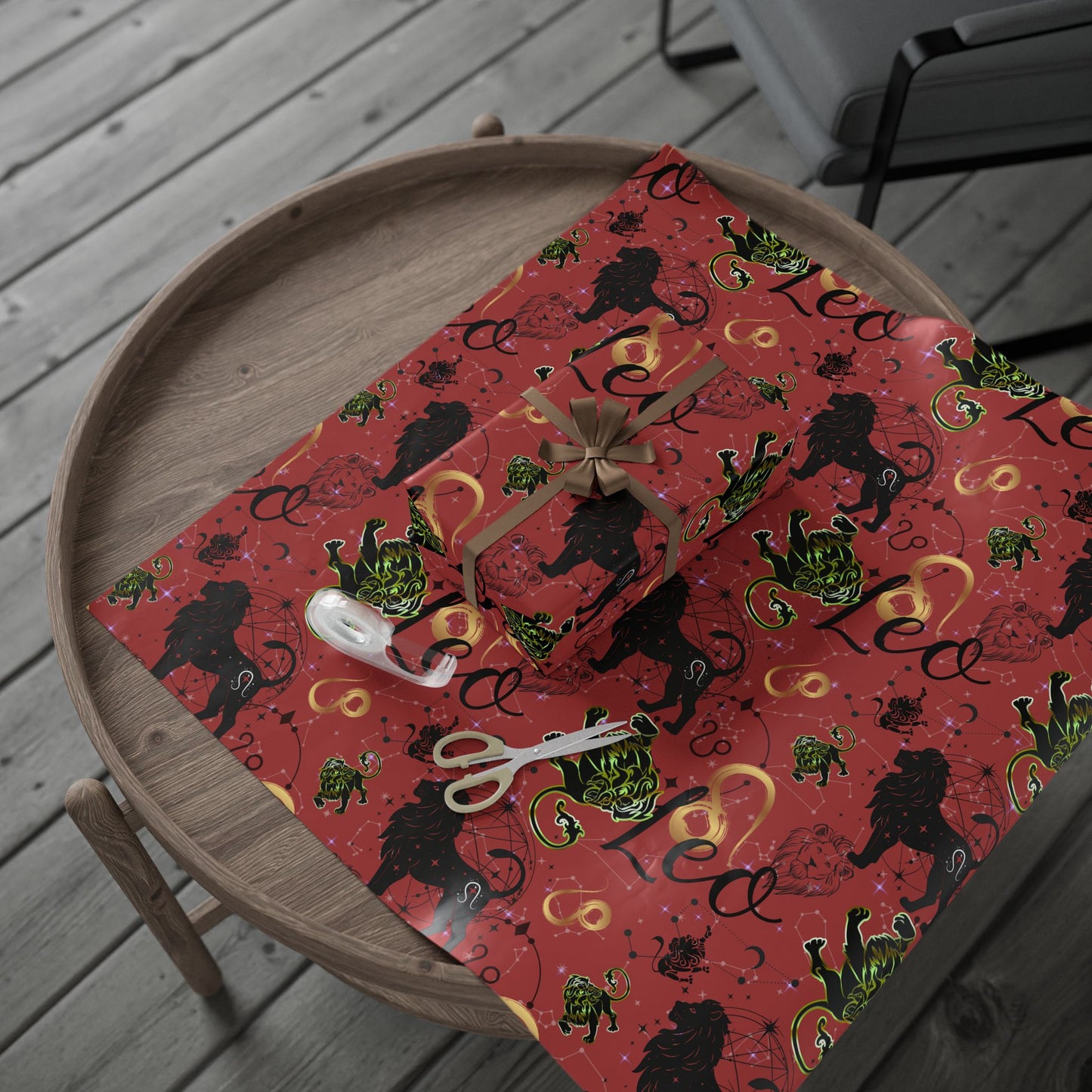 Leo | Red | Zodiac Birthday Wrapping Papers