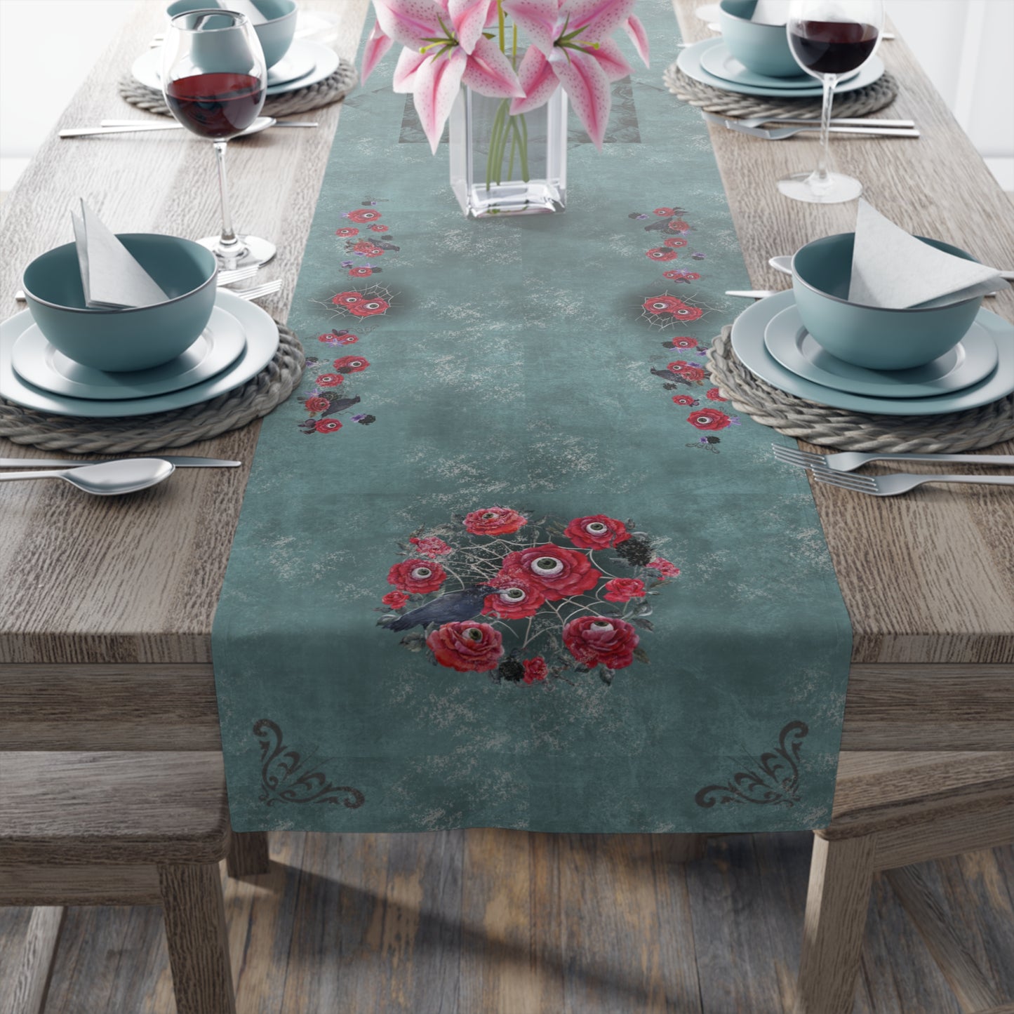 Ocular Floral Table Runner | (Poly)