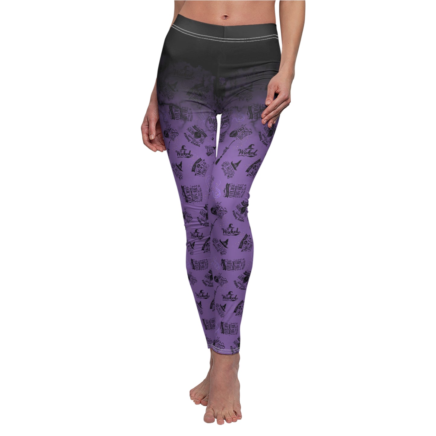 Witch Quotes All-Over Print Leggings — Women's Casual Activewear
