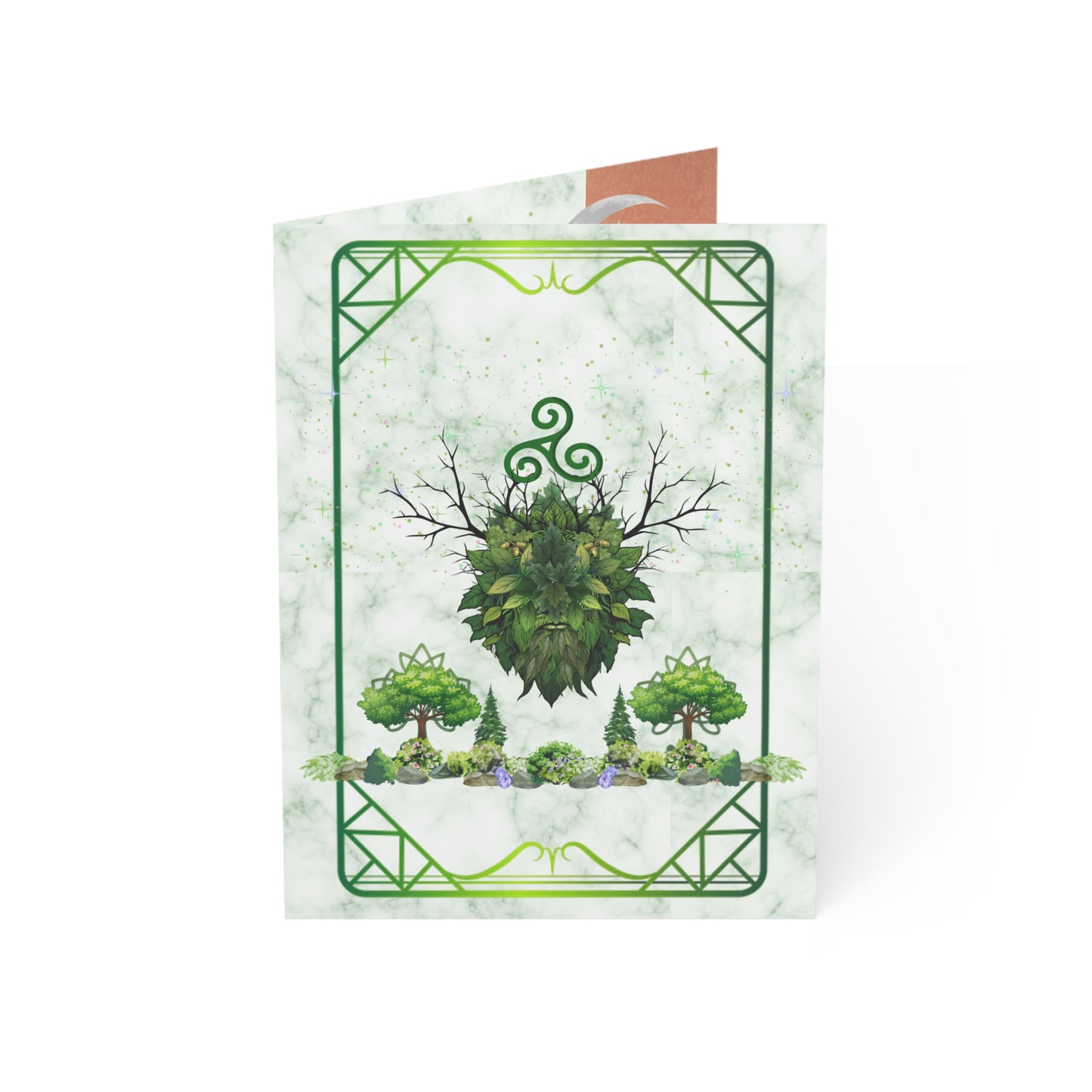 Green Man Summer Solstice Greeting Cards | Celebrate the Bounty of Summer (1, 10 pcs)