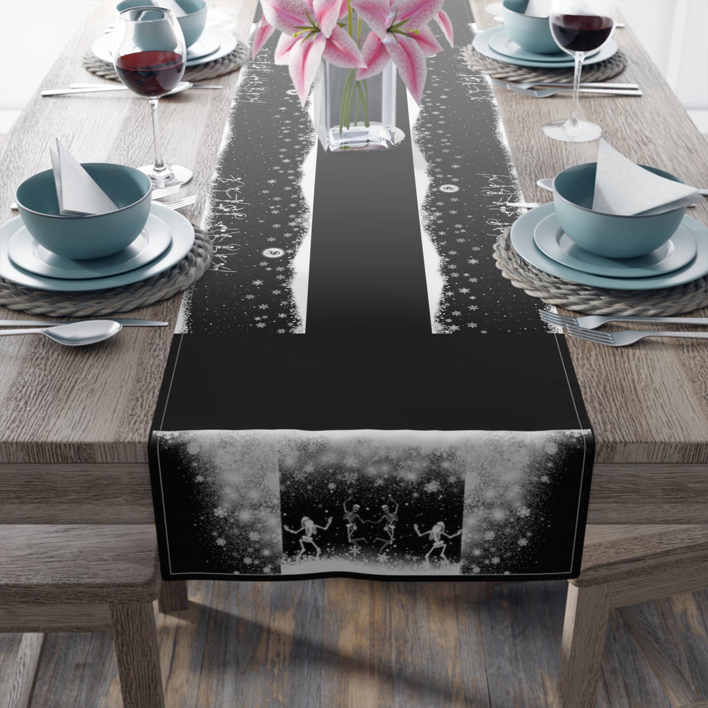 Snow and Bone Dance Table Runner | (Poly)