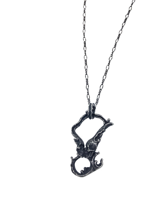 Eternal Love | Gothic Skull Pendant | Retro Double Skull Necklace