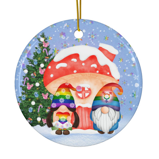 Trans All the Way | Pride-mas Holiday | Heirloom Ceramic Ornaments (1pc, 3pcs, 5pcs, 10pcs)