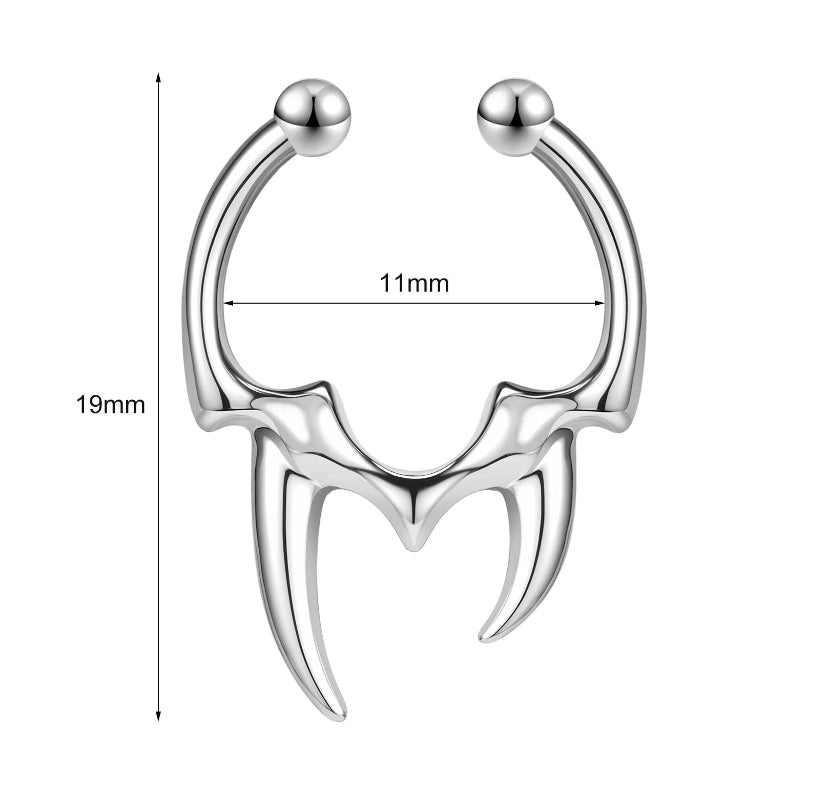 Cyberpunk Spike Nose Ring Jewelry | Non-Piercing