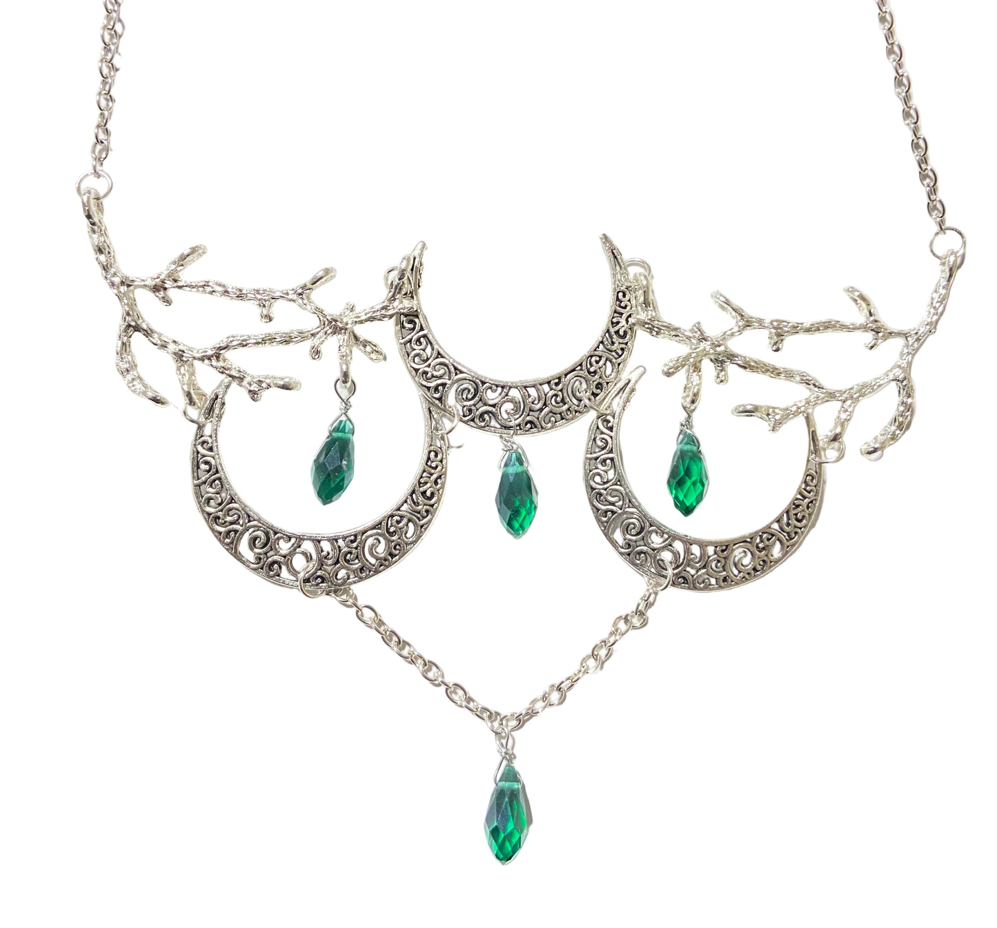 Moon Drops in Enchanted Forest Chokers | Crescent Moon / Branches Necklaces (4 Styles)