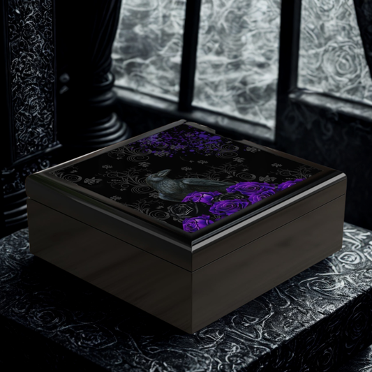 Black Feathers & Purple Roses Jewelry Box | Limited Edition Purple