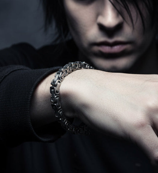 Box Chain Bracelets | Black and Silver | Stainless Steel Bracelets