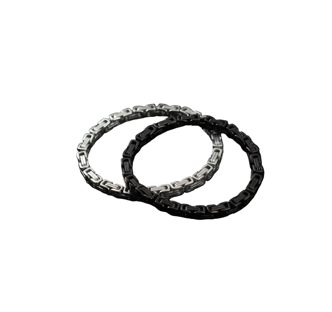 Box Chain Bracelets | Black and Silver | Stainless Steel Bracelets