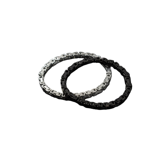 Box Chain Bracelets | Black and Silver | Stainless Steel Bracelets