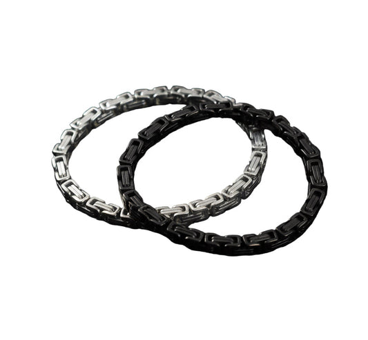 Box Chain Bracelets | Black and Silver | Stainless Steel Bracelets