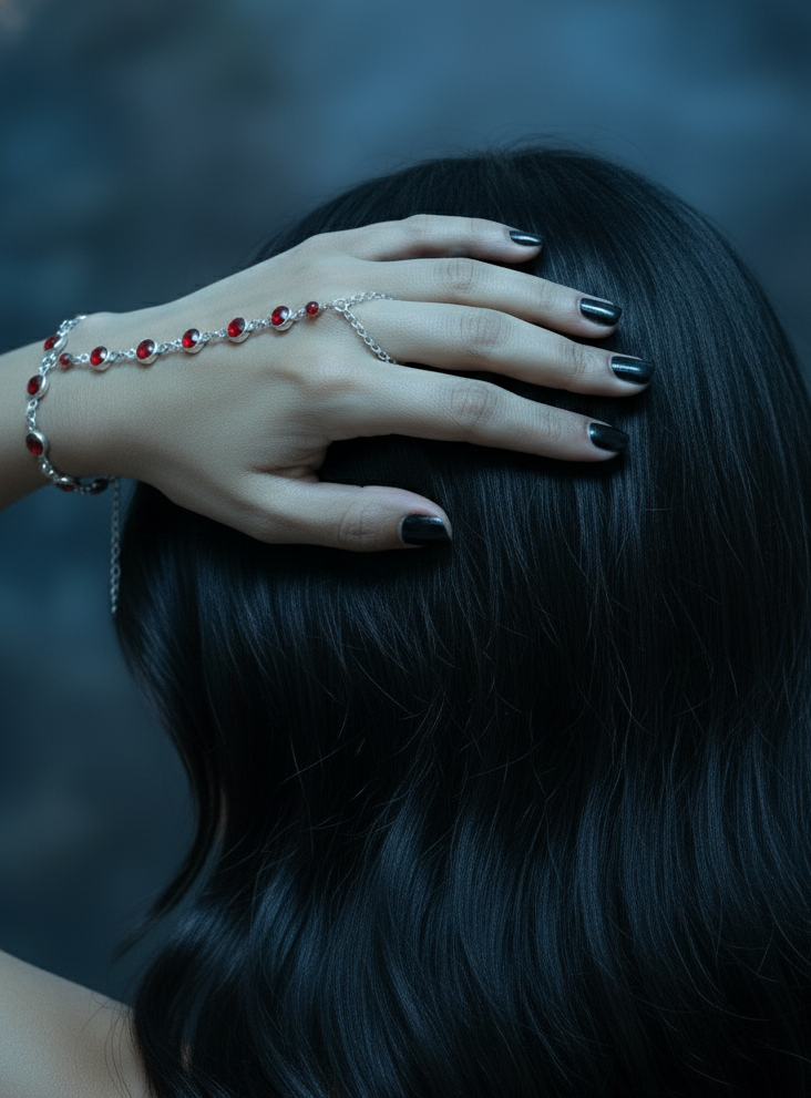 Jeweled Crystals Hand Piece | Hand Made Wearable Art | Bracelet to Ring Design